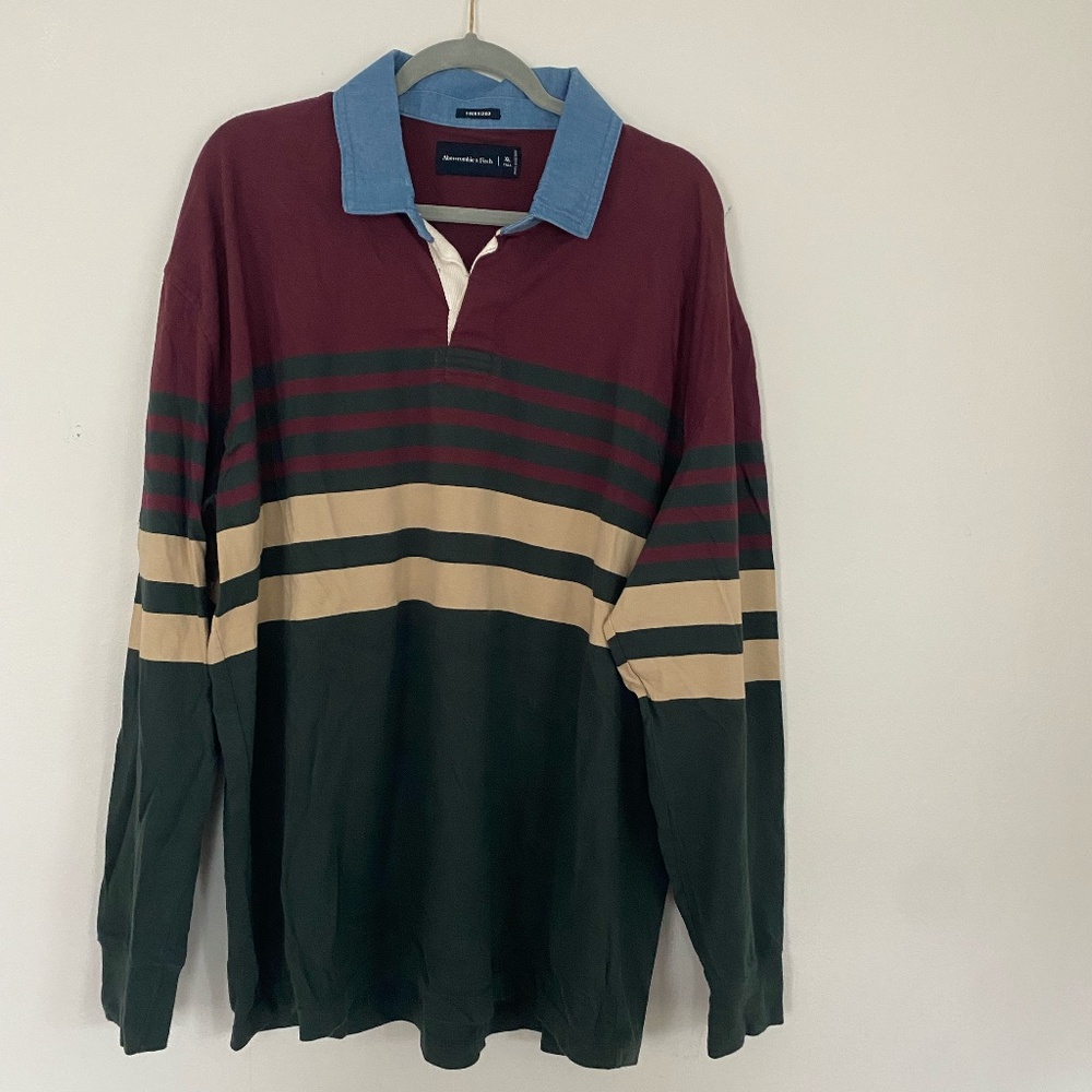 Abercrombie mens XL Rugby Polo